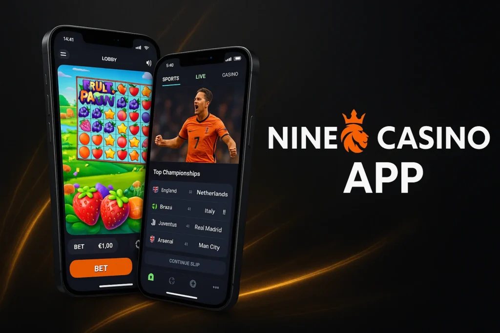 Nine Casino Mobile App Ansicht und Interface